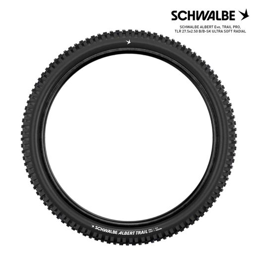 SCHWALBE ALBERT Evo, TRAIL PRO, TLR 27.5x2.50 B/B-SK ULTRA SOFT RADIAL