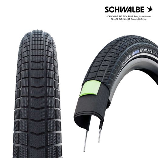 SCHWALBE BIG BEN PLUS Perf, GreenGuard 50-622 B/B-SK+RT Double Defense
