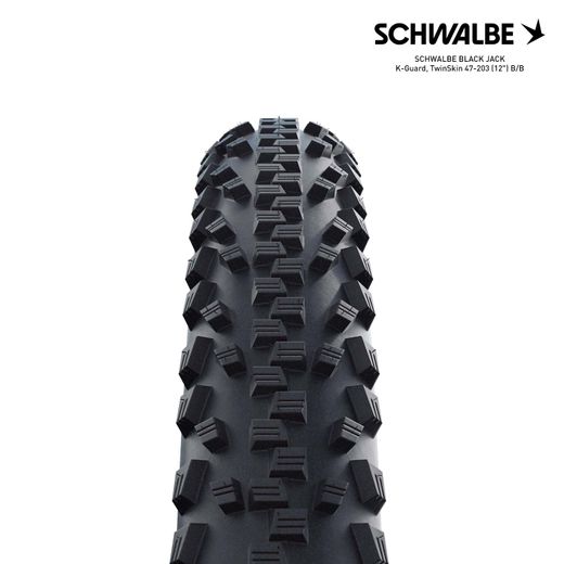 SCHWALBE BLACK JACK K-Guard, TwinSkin 47-203 (12") B/B