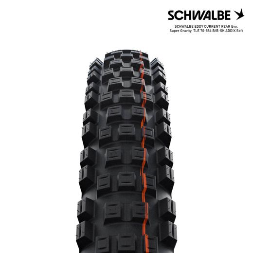 SCHWALBE EDDY CURRENT REAR Evo, Super Gravity, TLE 70-584 B/B-SK ADDIX Soft