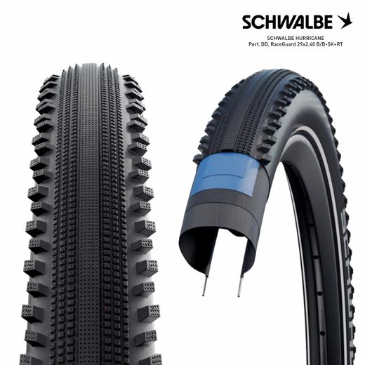 SCHWALBE HURRICANE Perf, DD, RaceGuard 29x2.40 B/B-SK+RT