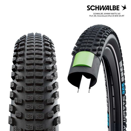 SCHWALBE JOHNNY WATTS 365 Perf, DD, GreenGuard 29x2.35 B/B-SK+RT