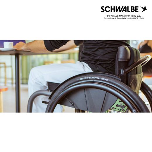 SCHWALBE MARATHON PLUS Evo, SmartGuard, TwinSkin 24x1.00 B/B 2Grip
