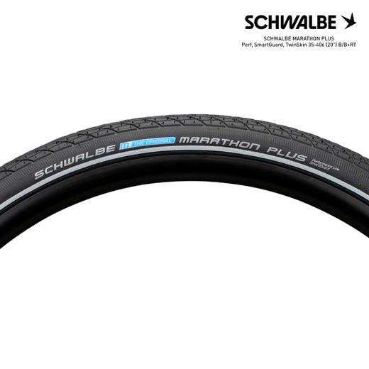 SCHWALBE MARATHON PLUS Perf, SmartGuard, TwinSkin 35-406 (20") B/B+RT