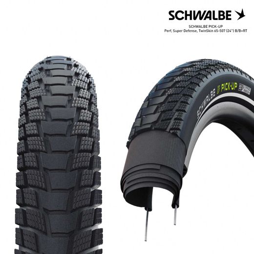 SCHWALBE PICK-UP Perf, Super Defense, TwinSkin 65-507 (24") B/B+RT