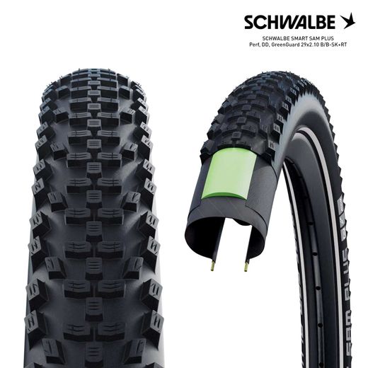 SCHWALBE SMART SAM PLUS Perf, DD, GreenGuard 29x2.10 B/B-SK+RT