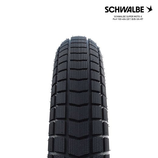 SCHWALBE SUPER MOTO-X Perf 100-406 (20") B/B-SK+RT