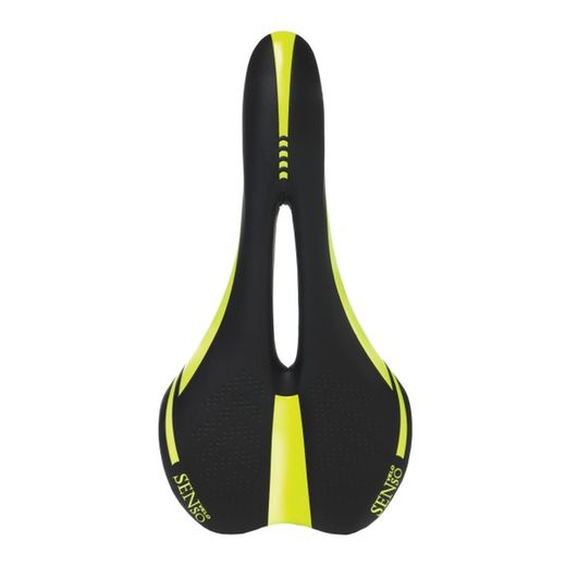 Sillín velo senso sport 3274 hueco negro/amarillo fluo