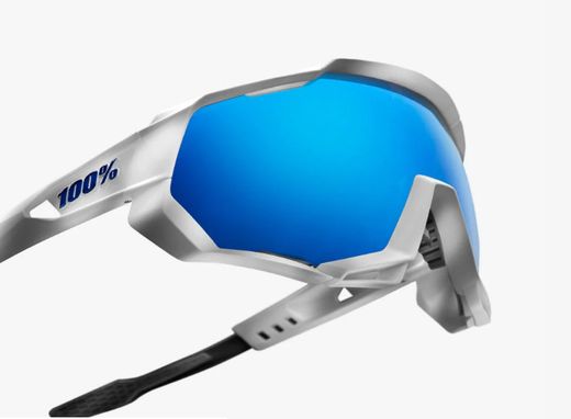 Speedtrap - matte white - hiper blue multilayer mirror lens