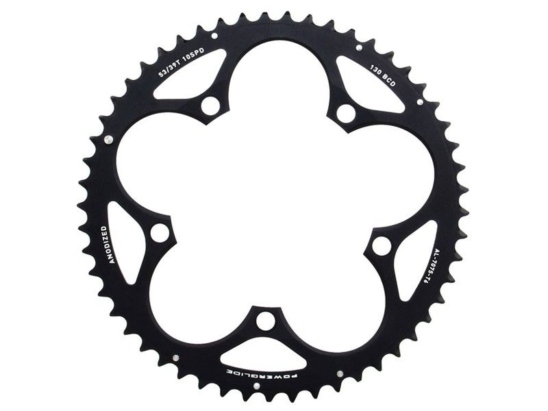 Plateau SX-FORCE 50 Dents, 5 Trous, BCD 130, Noir/argent, Alu CNC, Pour Vélo Route