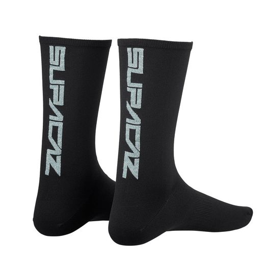 SUPACAZ SOCKS SUPACAZ - BLACK AND SILVER - L/XL