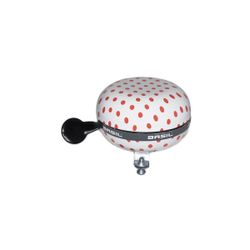 Timbre BASIL "Polkadot", 80mm Ø, puntos blancos/rojos