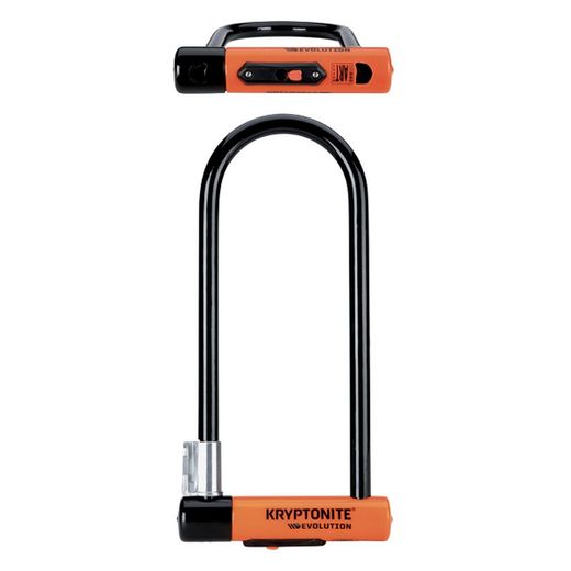U-lock evolution series 4 double deadbolt, diameter 14mm, measures 10.2cmx22.9cm, with attacco flexframe, 3 keys included.